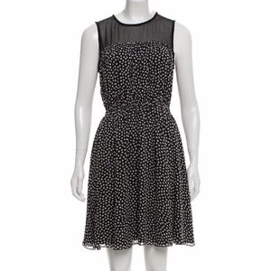 Kate Spade Black & White Polka Dot Chiffon Dress S